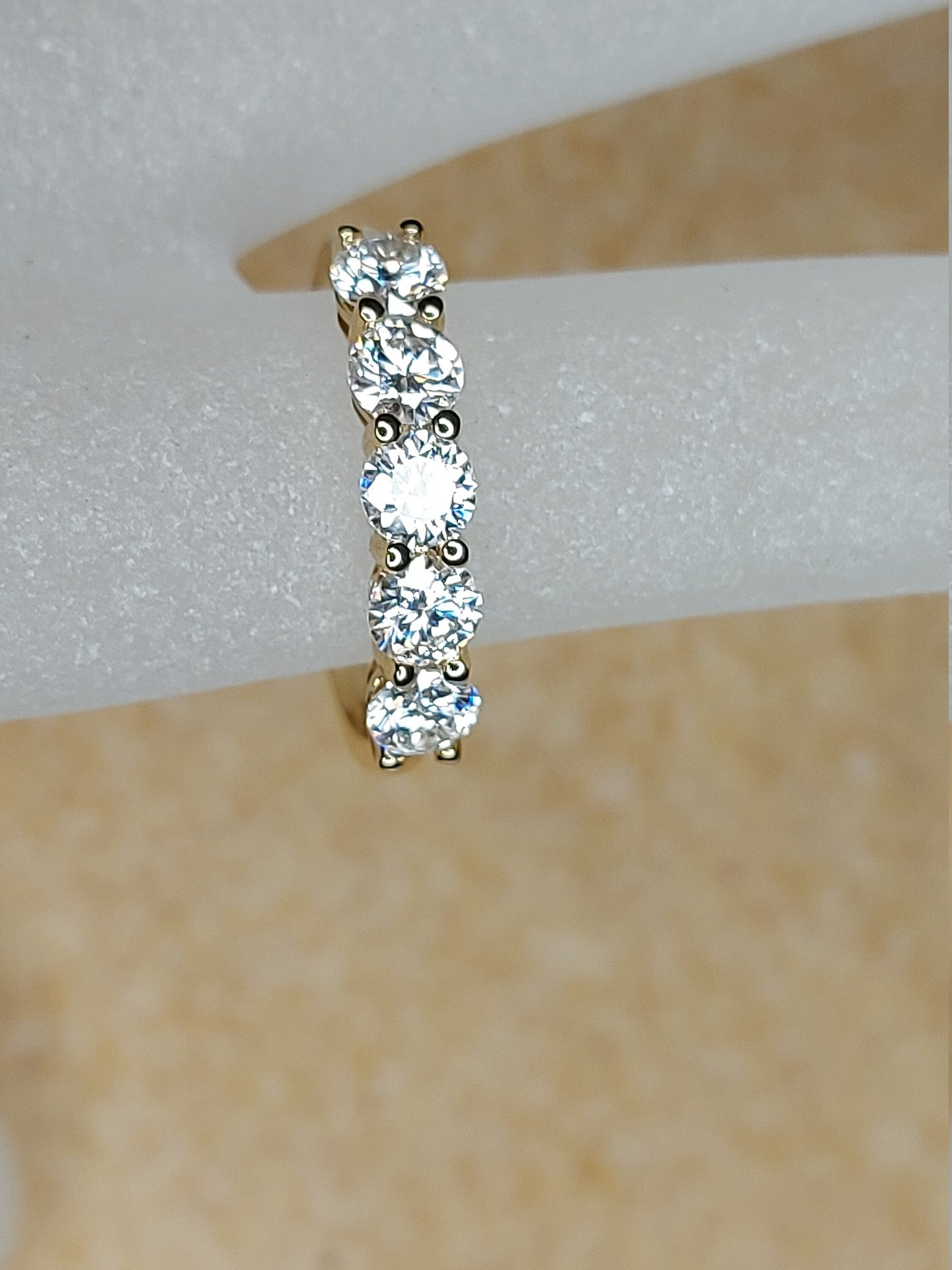 2 Ct Round Moissanite Wedding Band Round cut Moissanite Brilliant Cut engagement ring in 935 Argentium Silver — custom handcrafted by Forever For Love