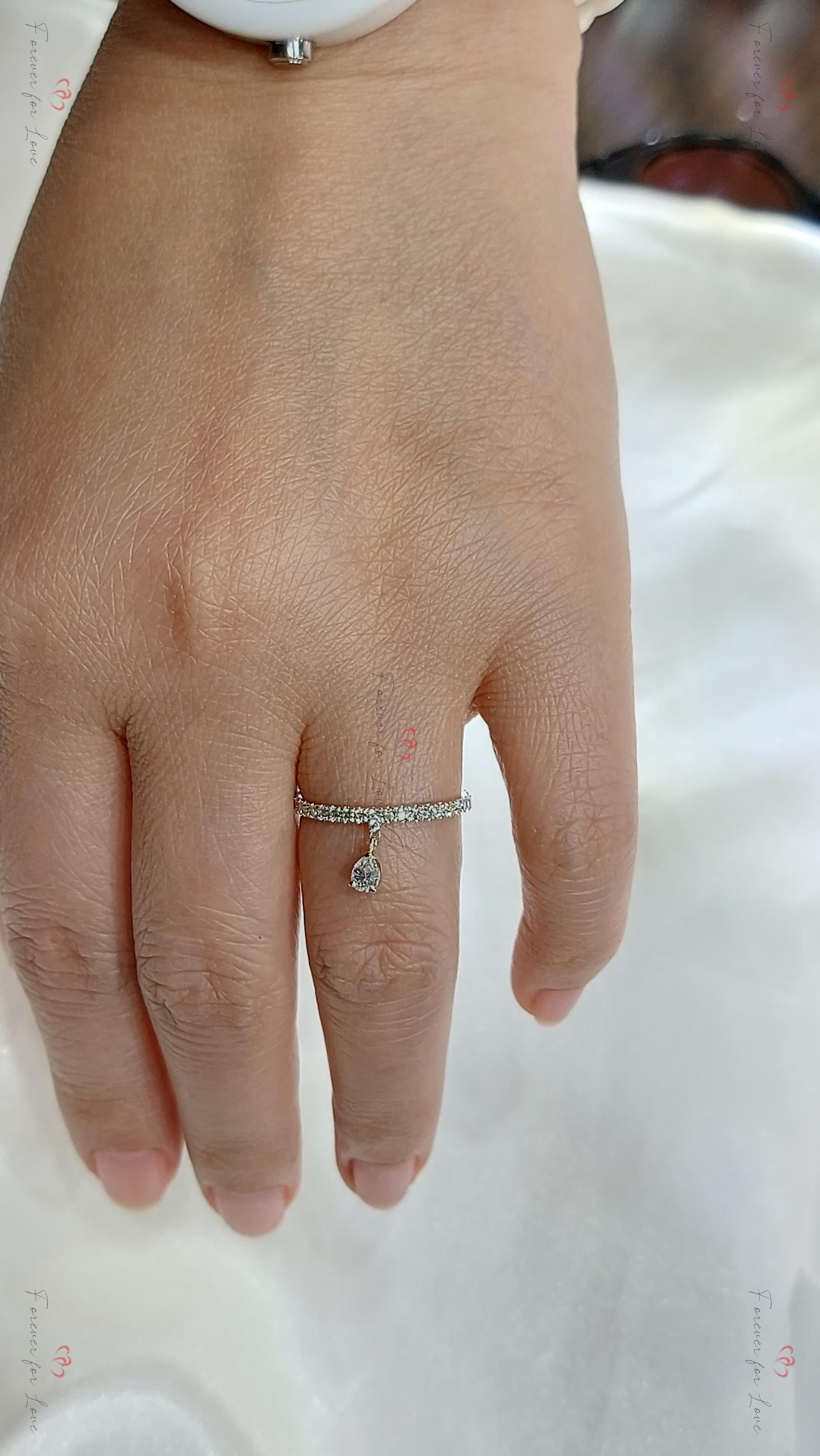Pear Lab Diamond Stacking Ring