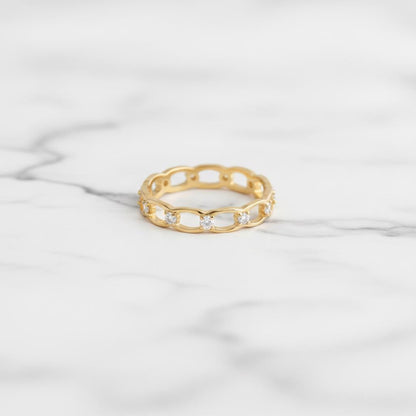 Diamond Wedding Band, Round Diamond Stacking Ring, Diamond Ring for Her Dimond Half Eternity, Anniversary Band, Stackable Ring