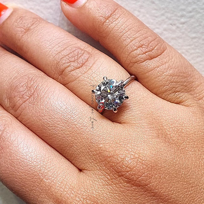 3 Ct IGI Certified Round Lab Diamond Solitaire Engagement Ring