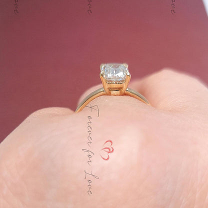1.8 Ct IGI Certified Cushion Lab Diamond Hidden Halo Engagement Ring