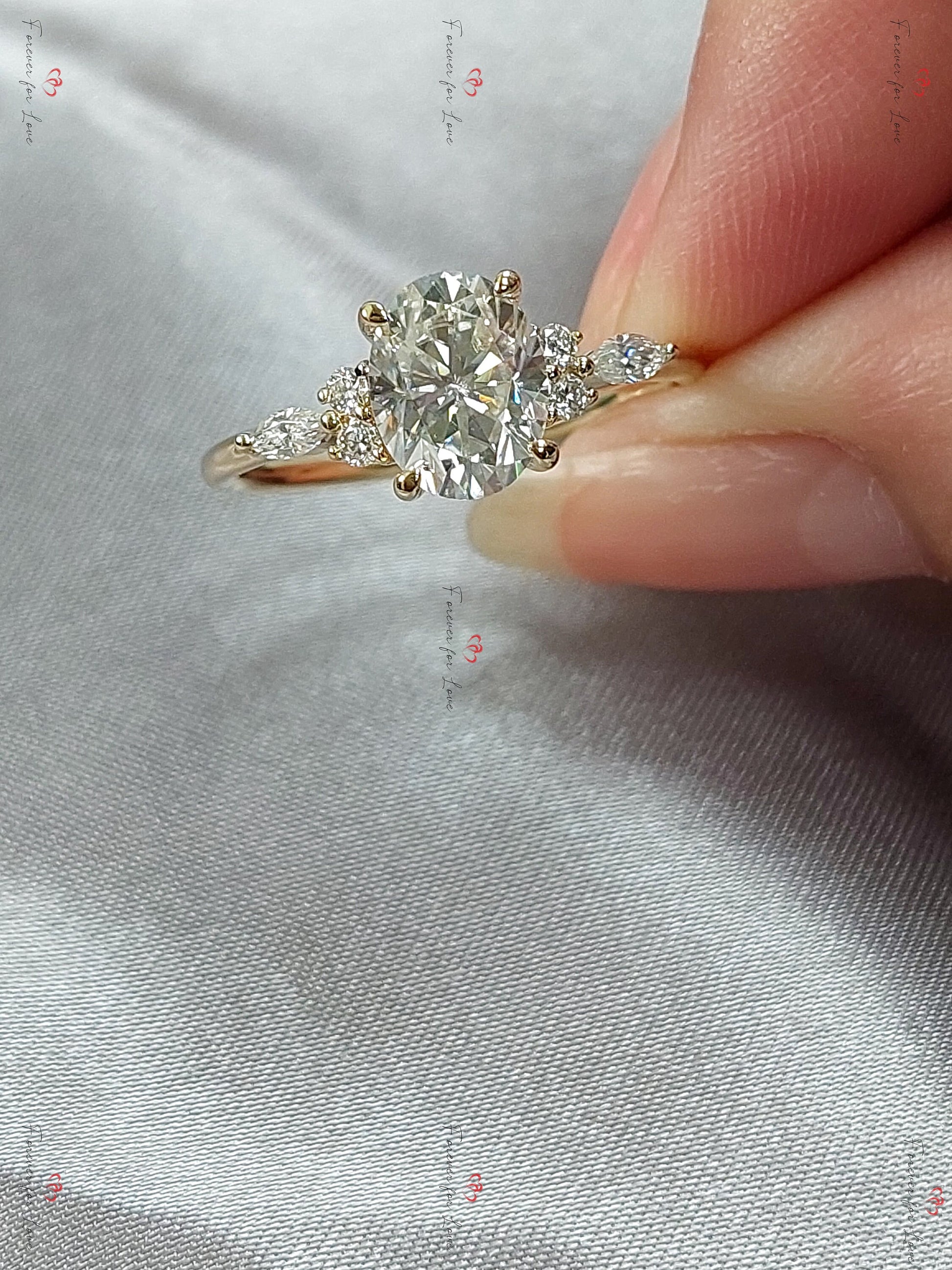 Oval Diamond, Moissanite Engagement Ring