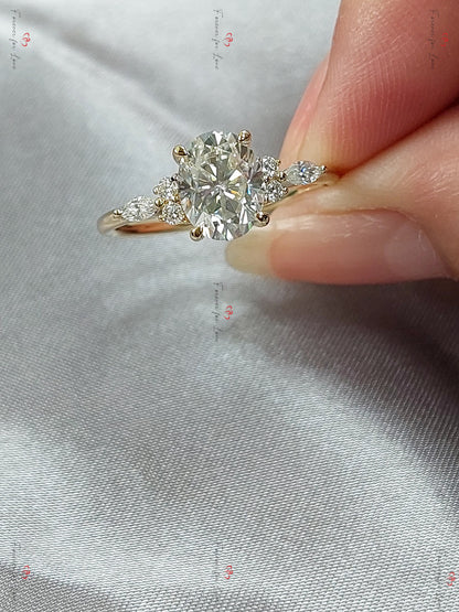 Oval Diamond, Moissanite Engagement Ring
