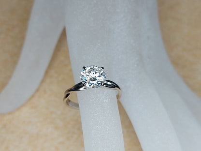 1 Ct Round Natural Diamond Solitaire Engagement Ring