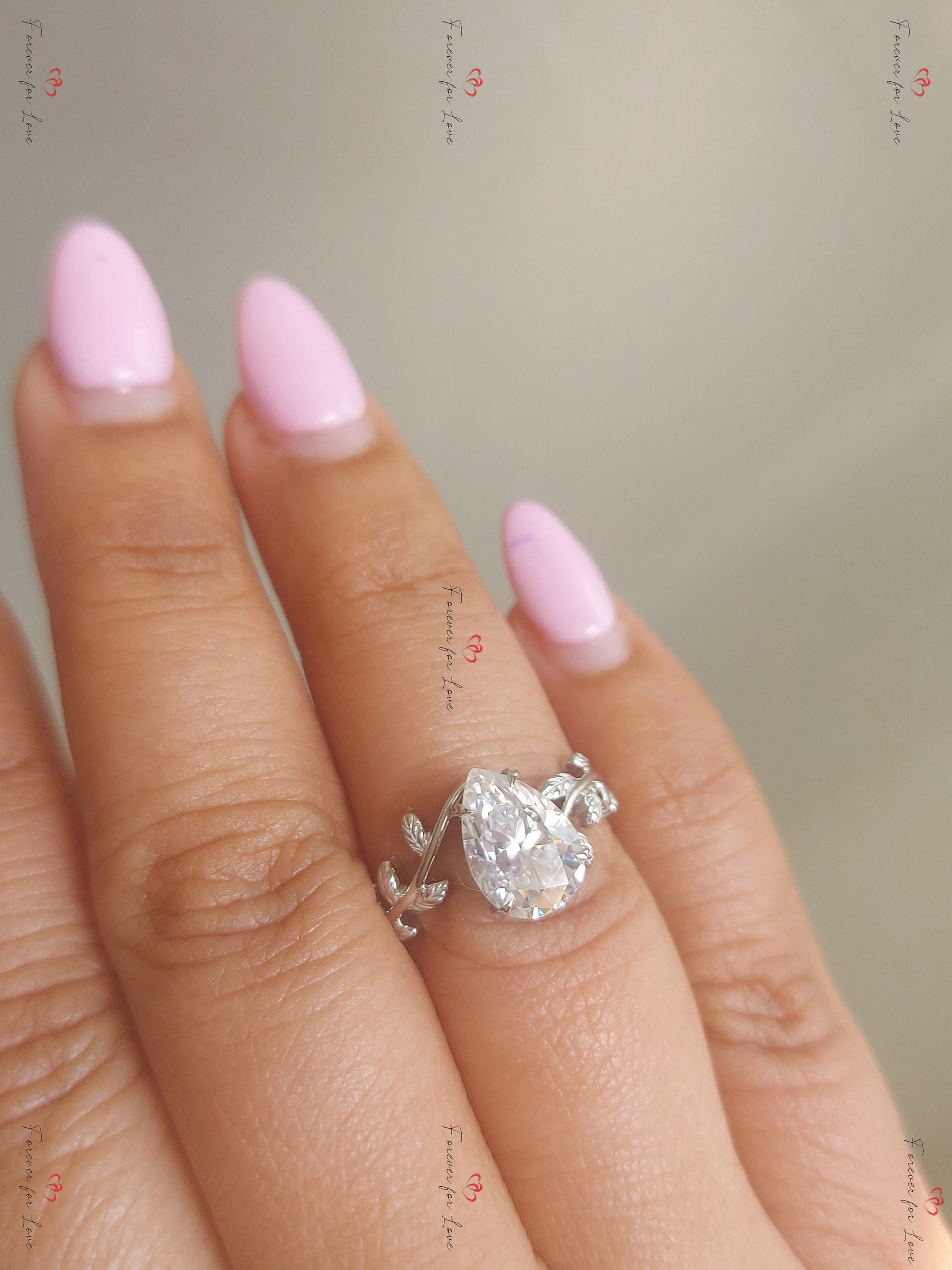 Pear Diamond, Moissanite Engagement Ring