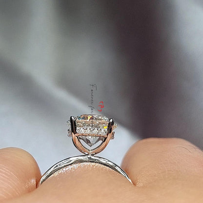 3 Ct Round Lab Diamond, Moissanite Solitaire Engagement Ring