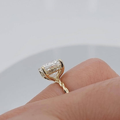 3.5 Ct IGI Certified Cushion Lab Diamond Engagement Ring