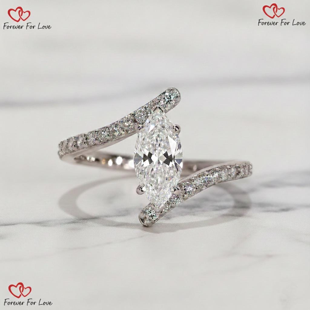 2.25 Ct IGI Certified Marquise Lab Diamond Engagement Ring