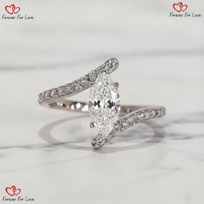 2.25 Ct IGI Certified Marquise Lab Diamond Engagement Ring