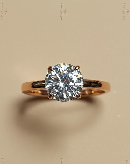 3 Ct IGI Certified Round Lab Diamond Solitaire Engagement Ring