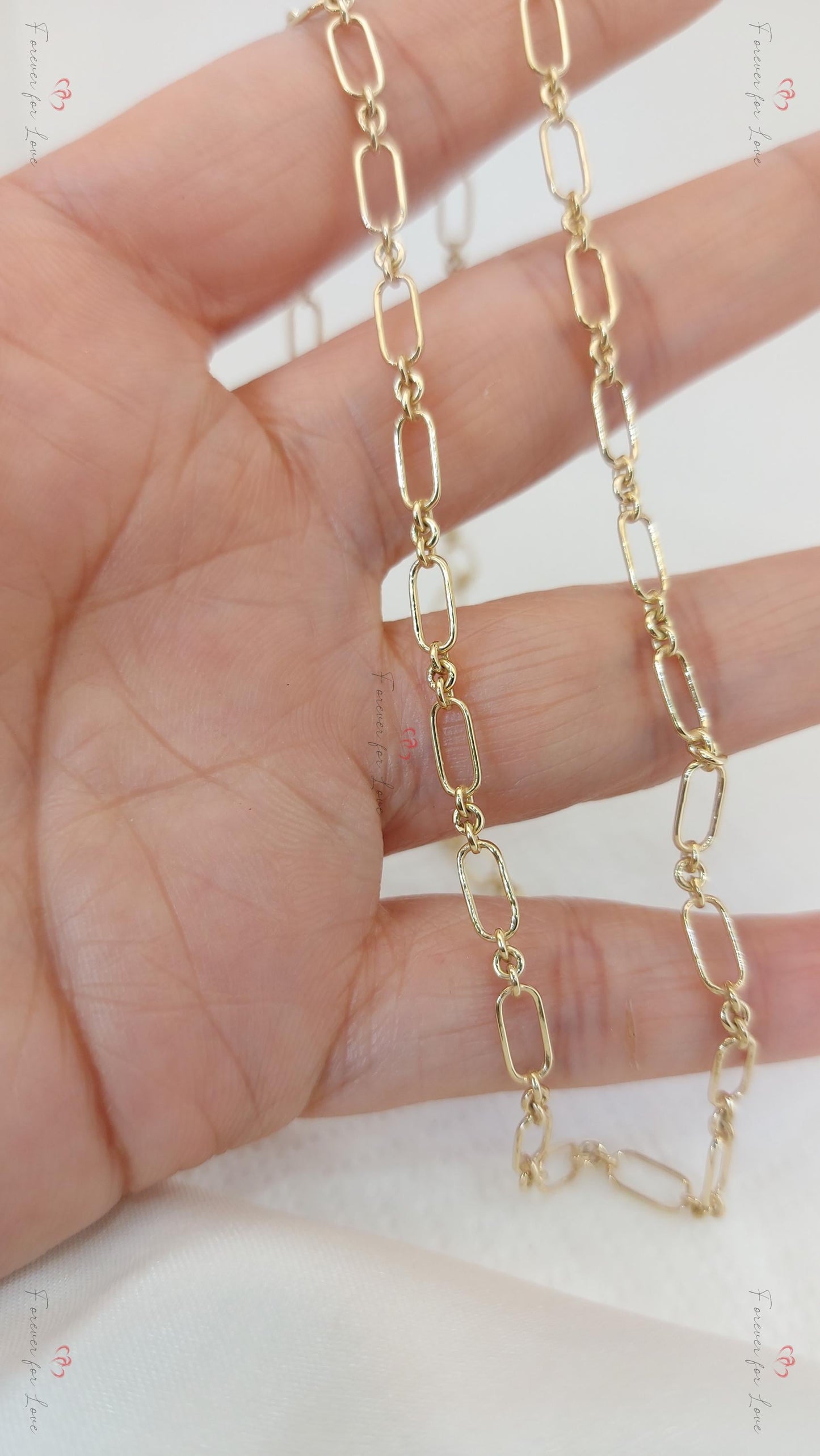 14K Gold Paperclip-Kettenhalskette: Klobige runde Glieder, 20 Zoll Moissanite engagement ring in Gold or Platinum — custom handcrafted by Forever For Love