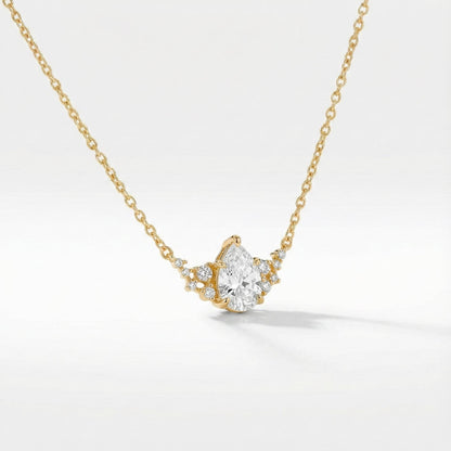 Pear Cut Diamond Pendant necklace, IGI Certified 1.5 Carat E Color VVS2 Clarity 14k Yellow Gold, Lab Grown Diamond