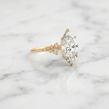 4 Ct IGI Certified Marquise Lab Diamond Engagement Ring
