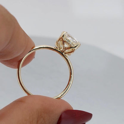 4 Ct IGI Certified Old Mine Lab Diamond Solitaire Engagement Ring