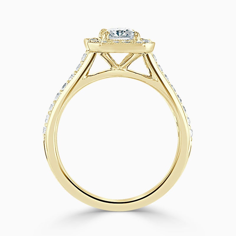 Radiant Diamond, Moissanite Halo Engagement Ring