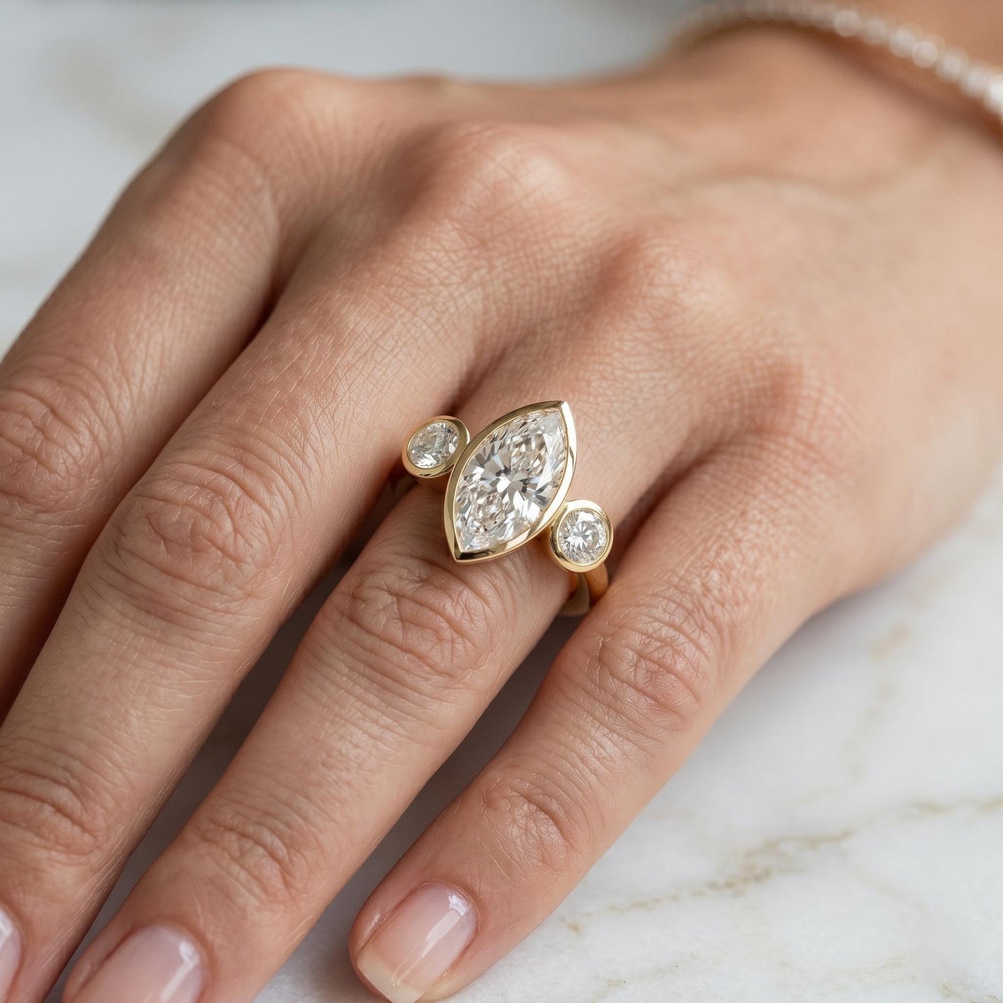 4.4 Ct IGI Certified Marquise Lab Diamond Engagement Ring Marquise cut 1Ct Moissanite Brilliant Cut engagement ring in 935 Argentium Silver — custom handcrafted by Forever For Love