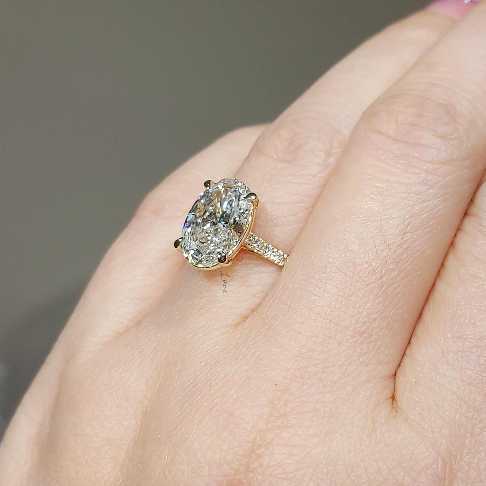 3.6 Ct Oval Lab Diamond Engagement Ring