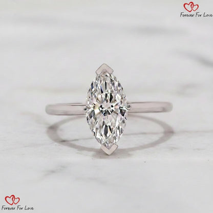 1.5 Ct IGI Certified Marquise Lab Diamond Engagement Ring