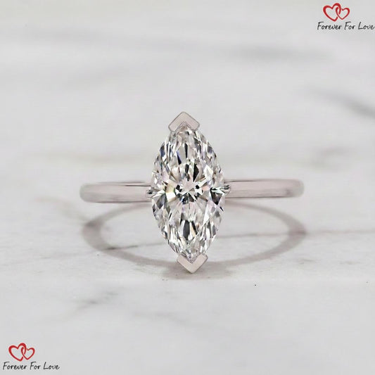 1.5 Ct IGI Certified Marquise Lab Diamond Engagement Ring