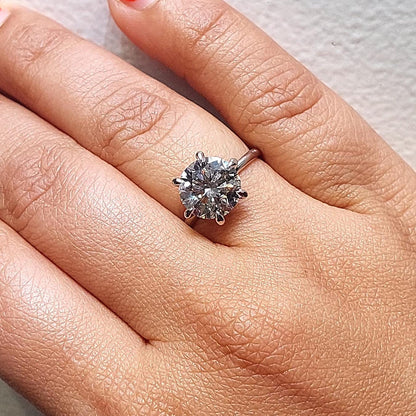 4 Ct Round Diamond Solitaire Engagement Ring