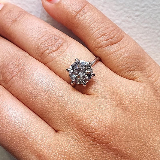 4 Ct Round Diamond Solitaire Engagement Ring