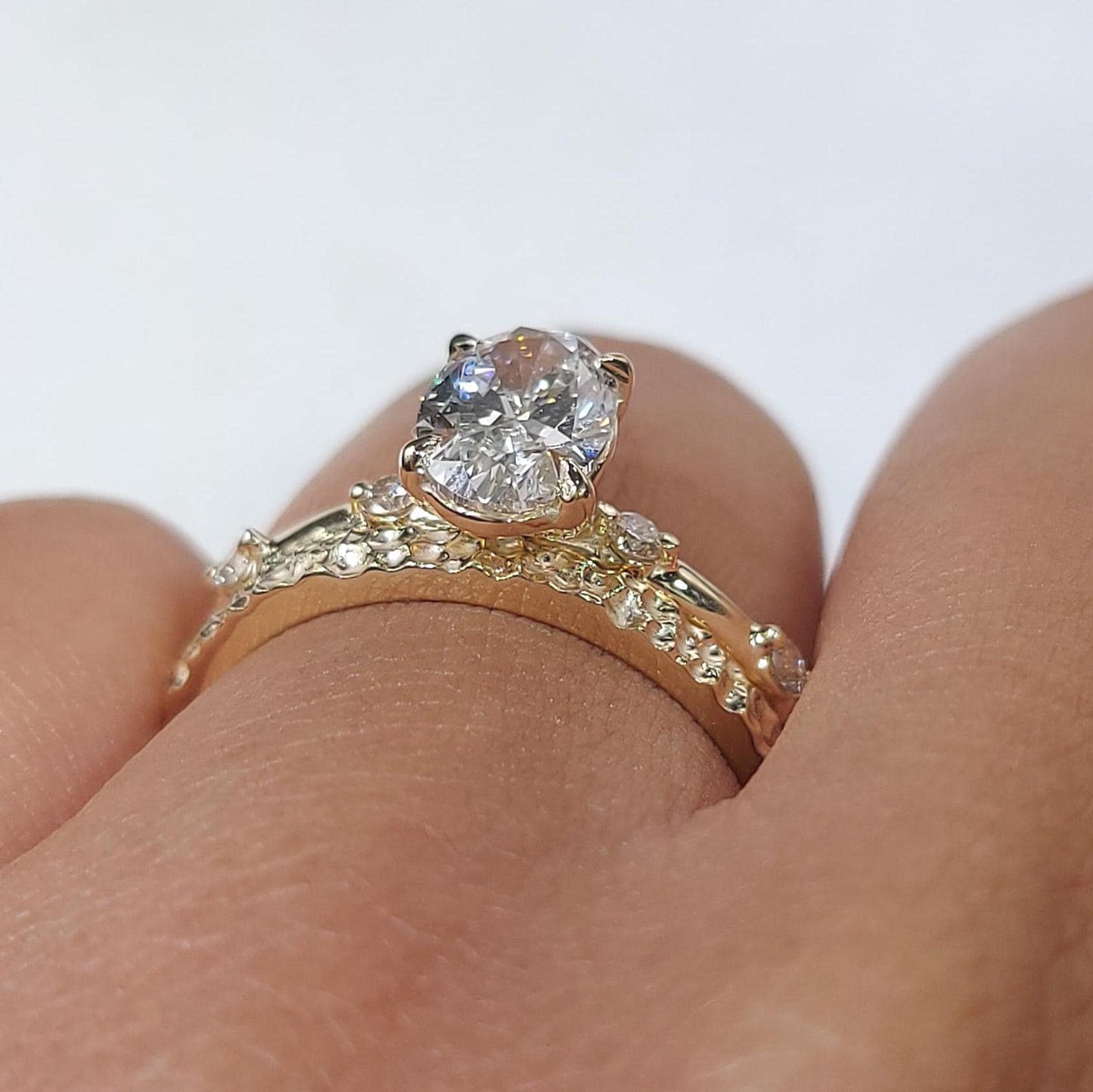 1 Ct IGI Certified Oval Lab Diamond Solitaire Engagement Ring Oval cut Moissanite Brilliant Cut engagement ring in 935 Argentium Silver — custom handcrafted by Forever For Love
