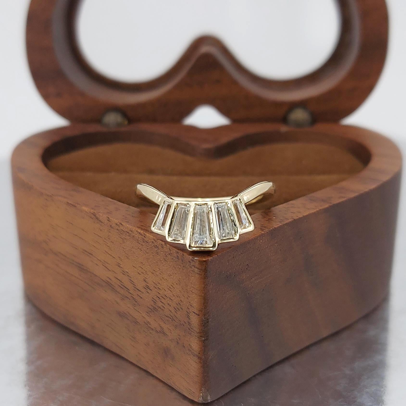 Baguette Moissanite Stacking Ring