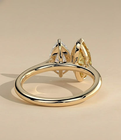 4 Ct Pear Lab Diamond Engagement Ring