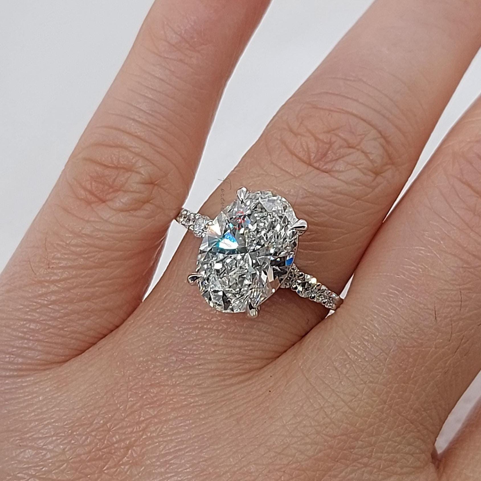 5 Ct Oval Diamond Solitaire Engagement Ring