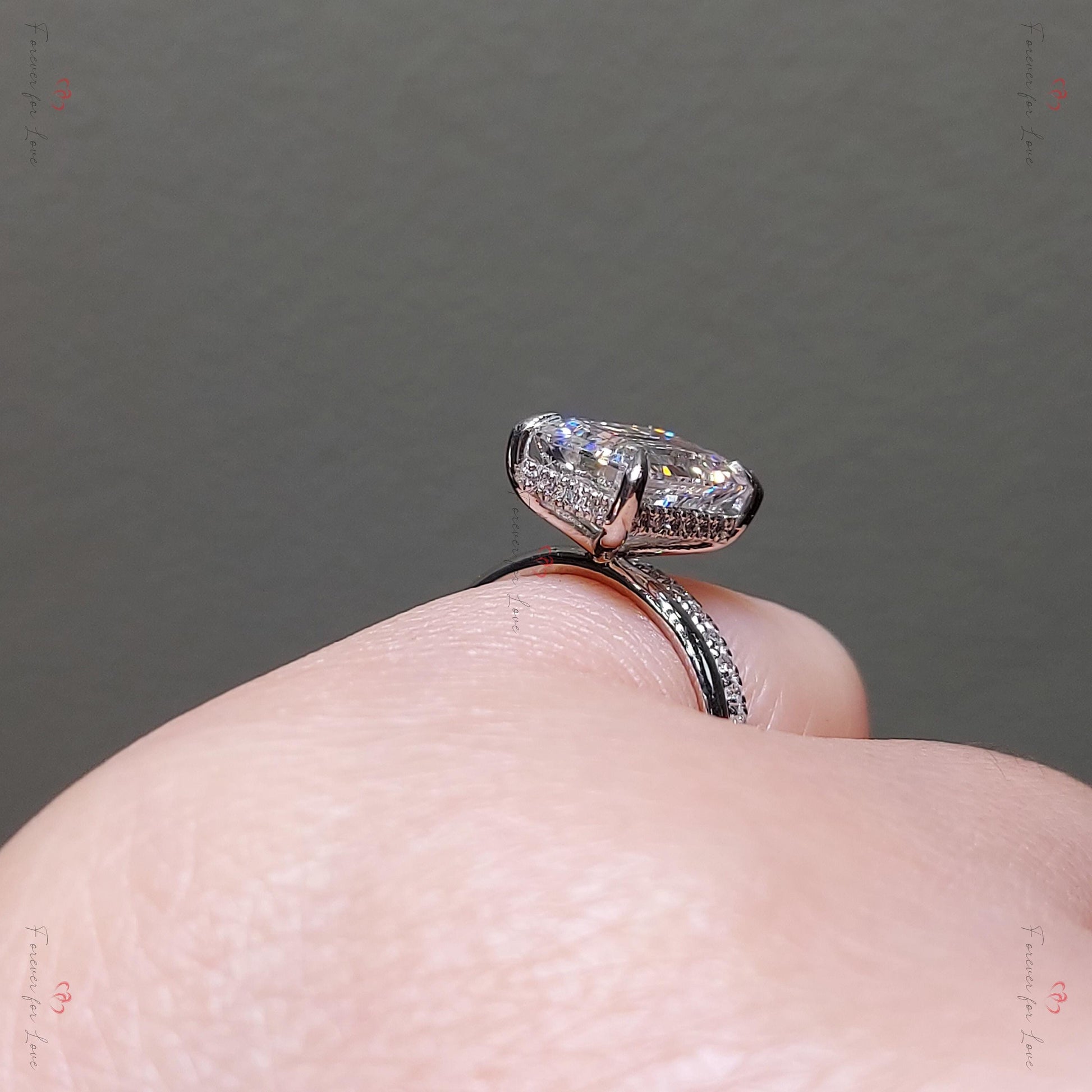 3 Ct Emerald Lab Diamond Solitaire Ring
