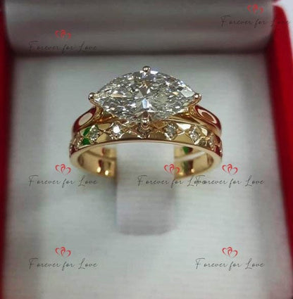 2 Ct IGI Certified Marquise Lab Diamond Solitaire Engagement Ring