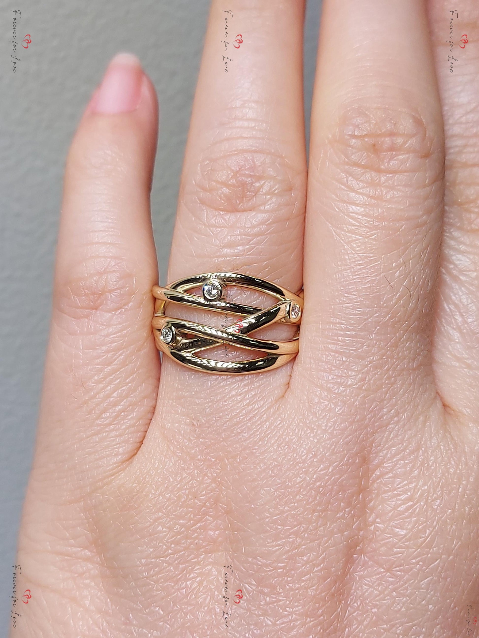 Vintage Natural Round Diamond Wedding Band in Solid Gold/ Platinum Ring, Wedding Anniversary Ring, Promise Ring, Vine leaf Ring.
