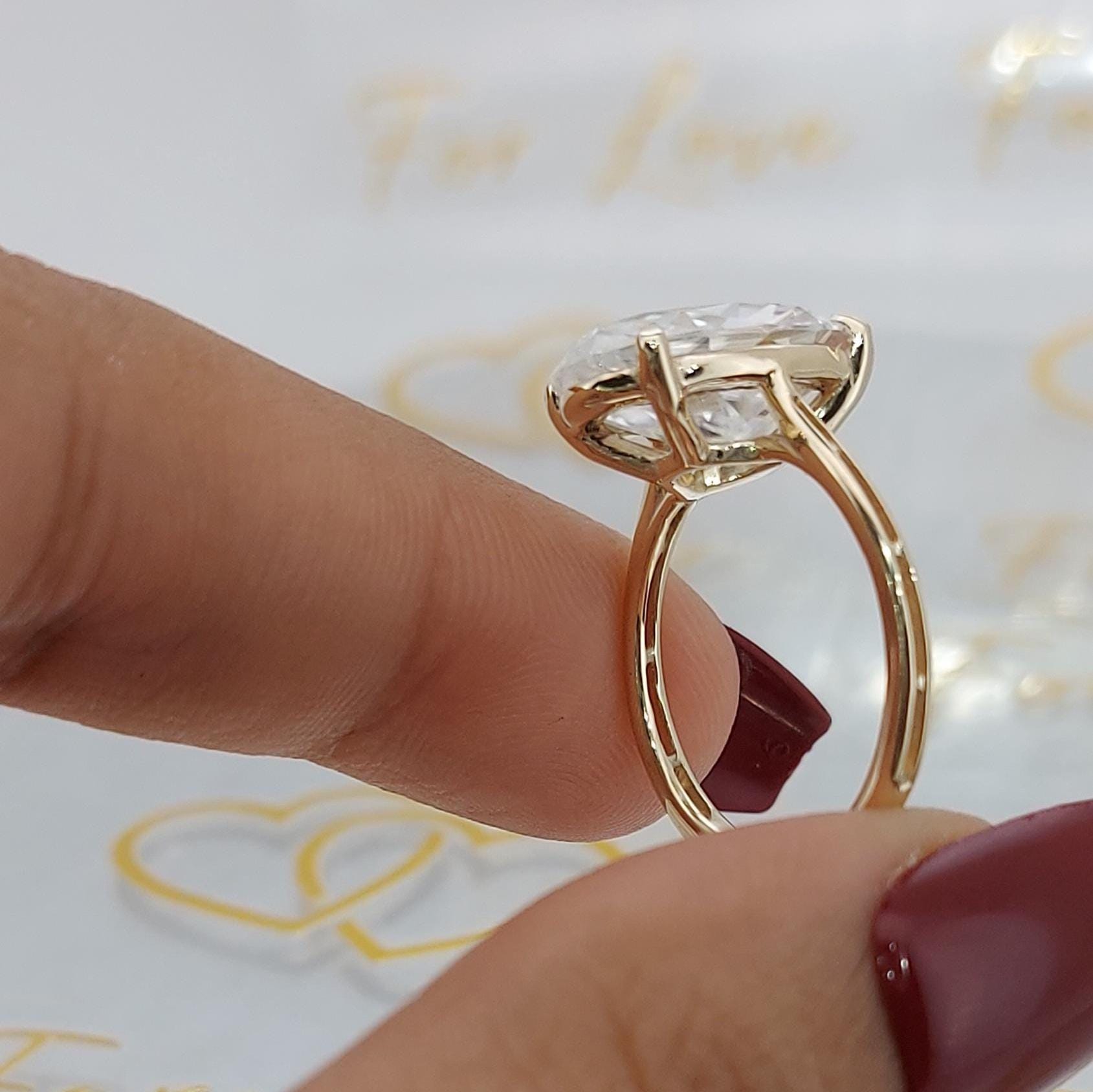 5 Ct Oval Moissanite Engagement Ring