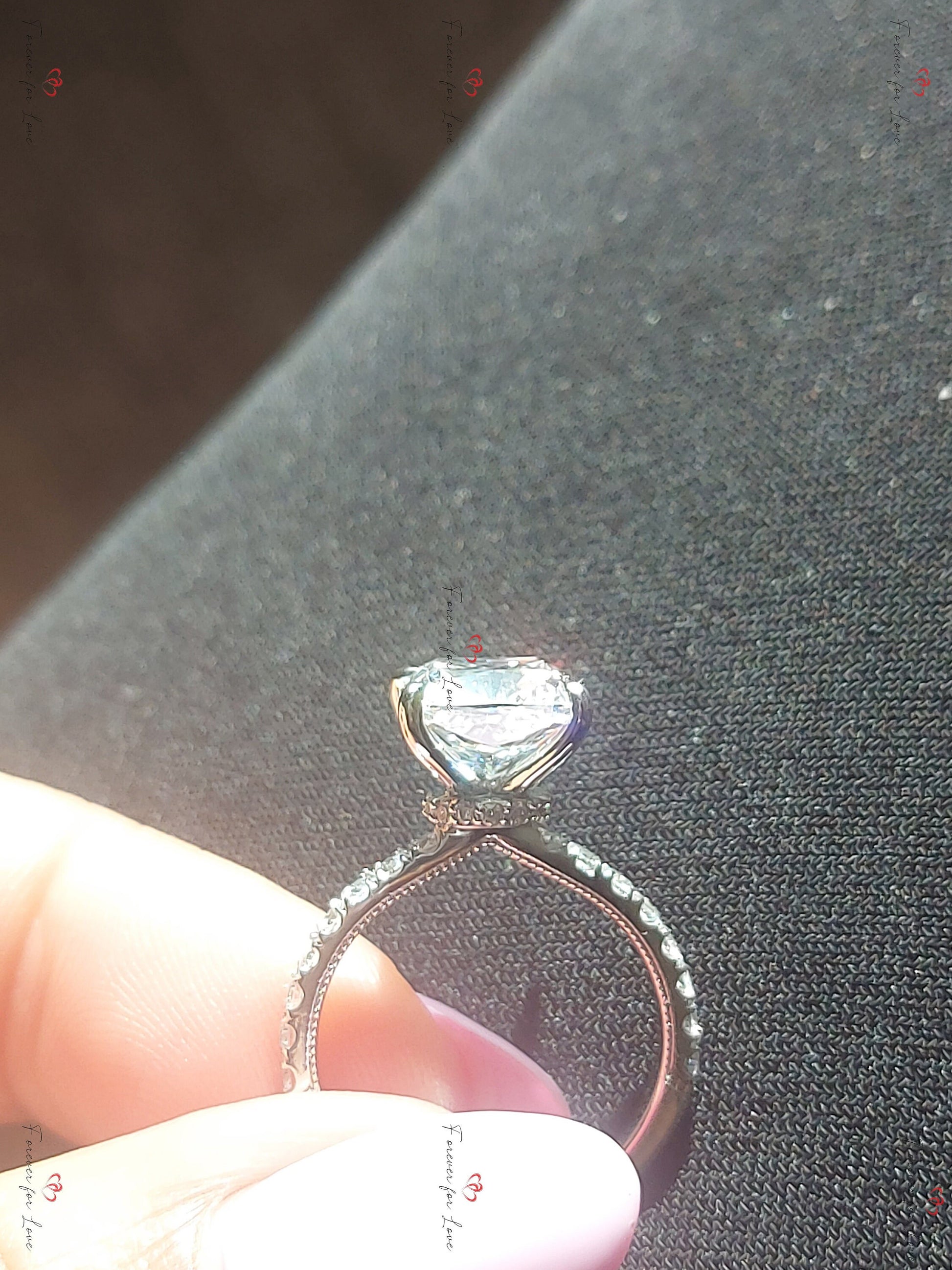 3 Ct IGI Certified Cushion Lab Diamond Hidden Halo Engagement Ring