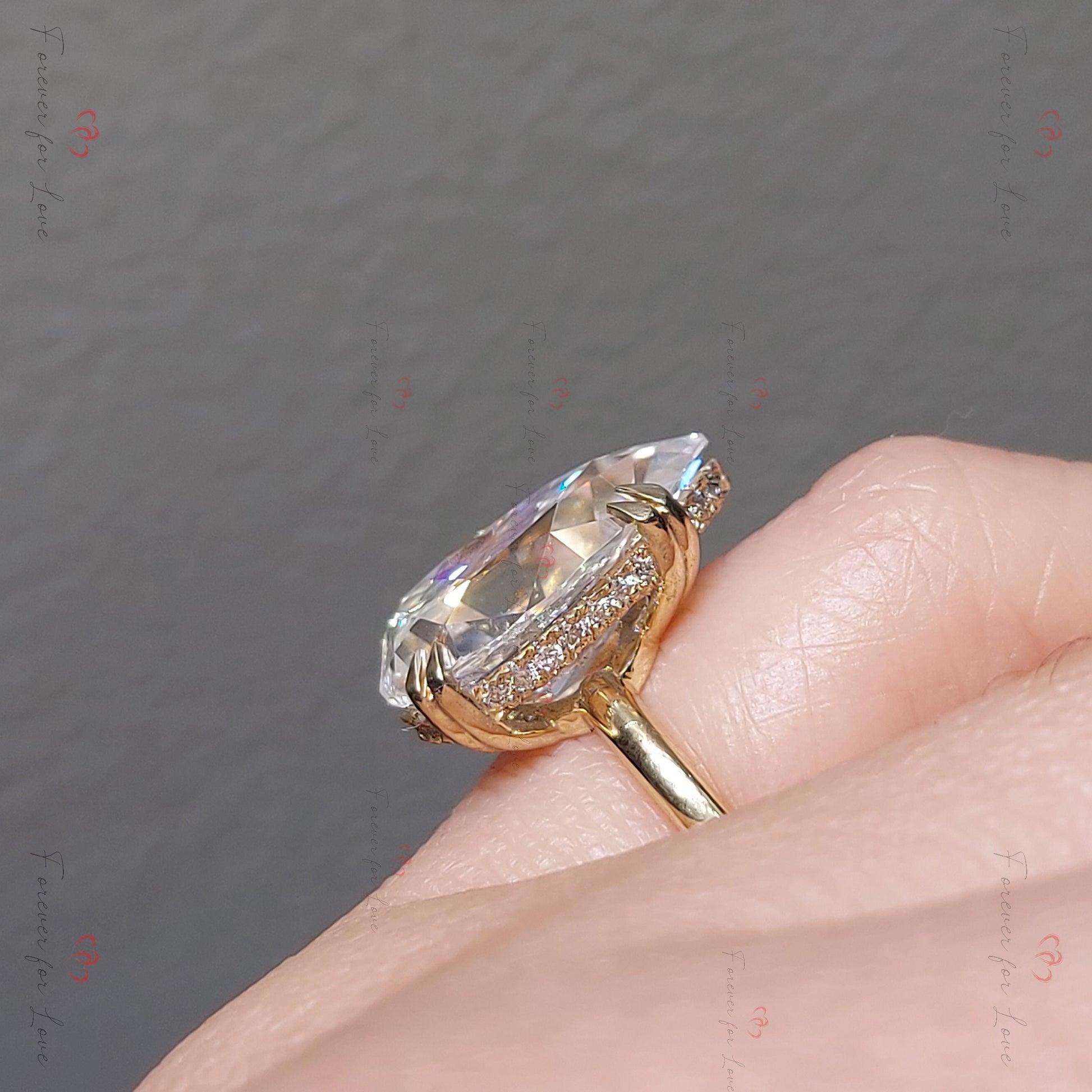 Old Mine Moissanite Engagement Ring
