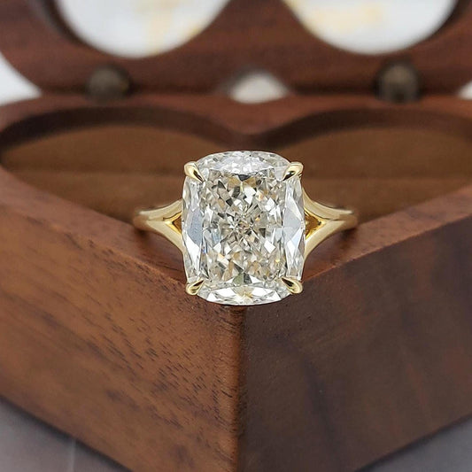 4 Ct IGI Certified Cushion Lab Diamond Solitaire Engagement Ring
