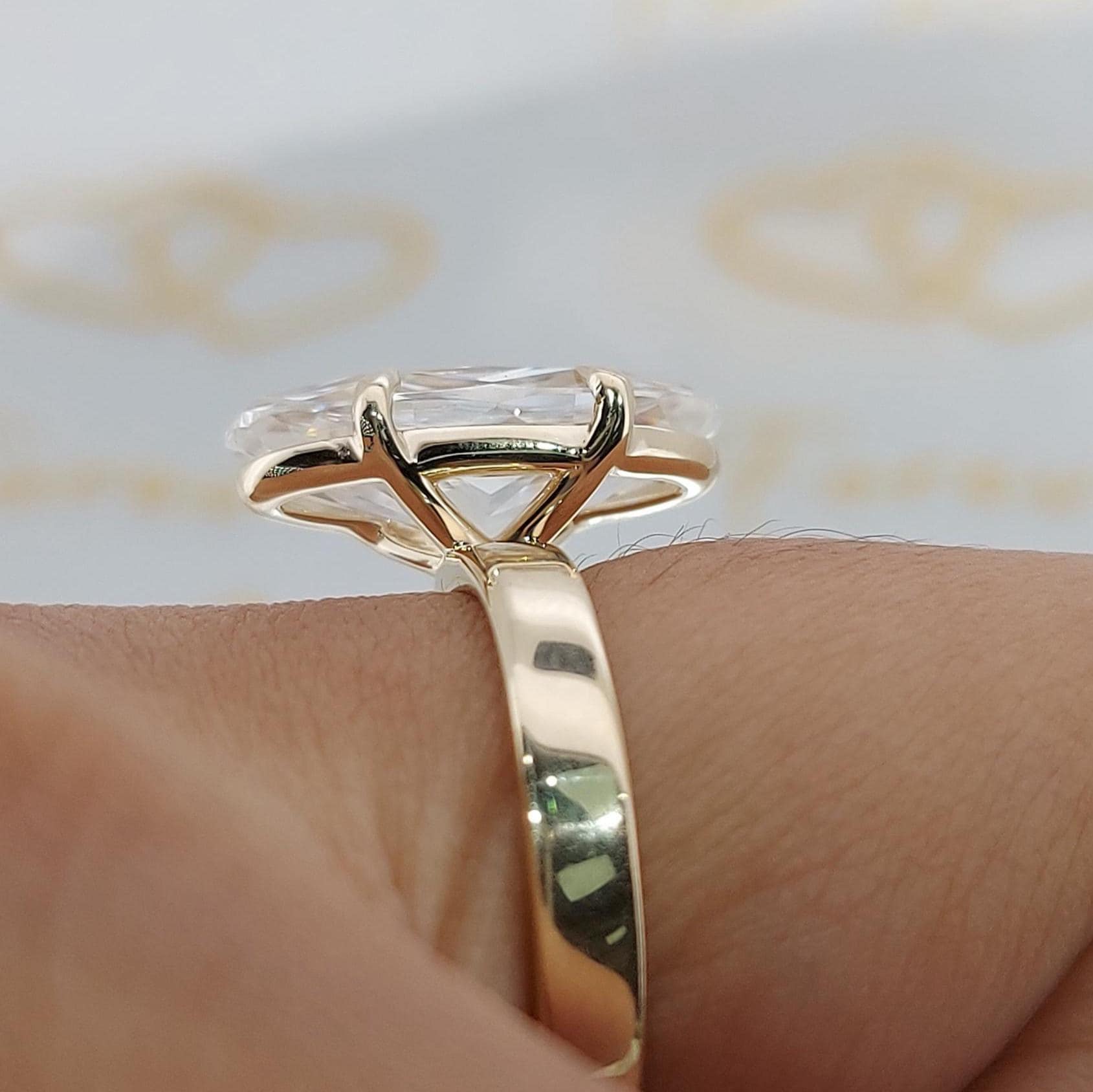 3.5 Ct Oval Moissanite Engagement Ring