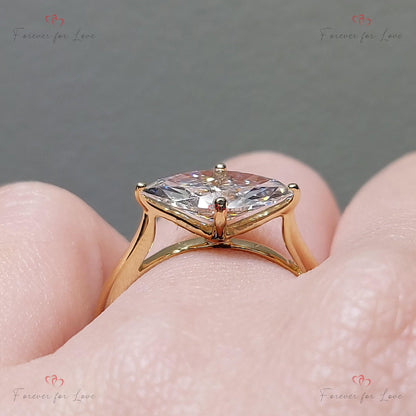 IGI Certified Marquise Lab Diamond Engagement Ring