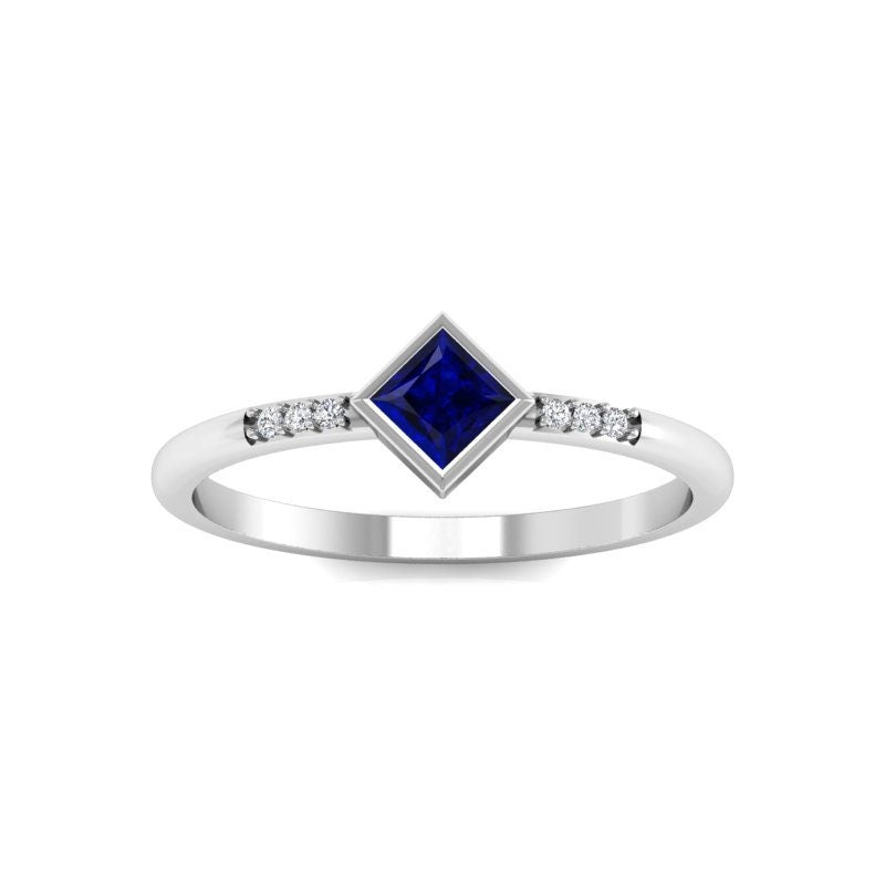 Princess Blue Diamond, Sapphire Engagement Ring