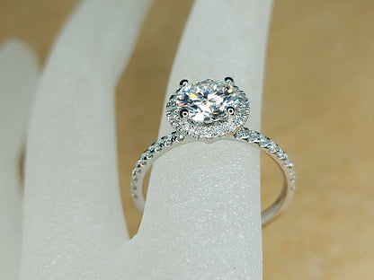 1.5 Ct Round Diamond, Moissanite Engagement Ring