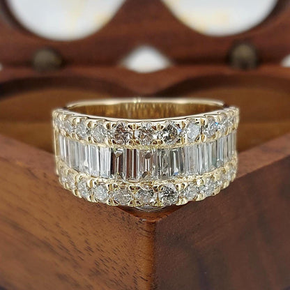 Baguette Lab Diamond Half Eternity Band