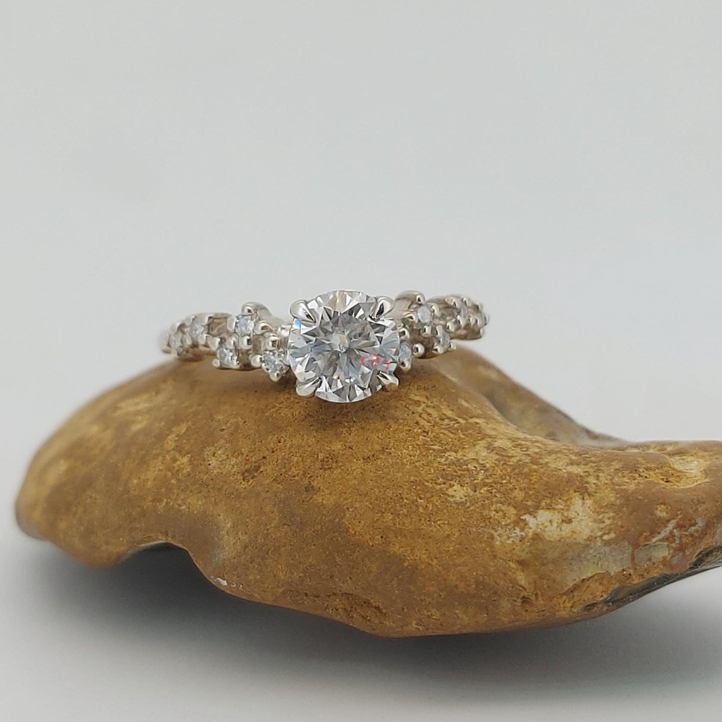 1 Ct IGI Certified Round Lab Diamond Solitaire Engagement Ring Round cut 1Ct Moissanite Brilliant Cut engagement ring in 935 Argentium Silver — custom handcrafted by Forever For Love