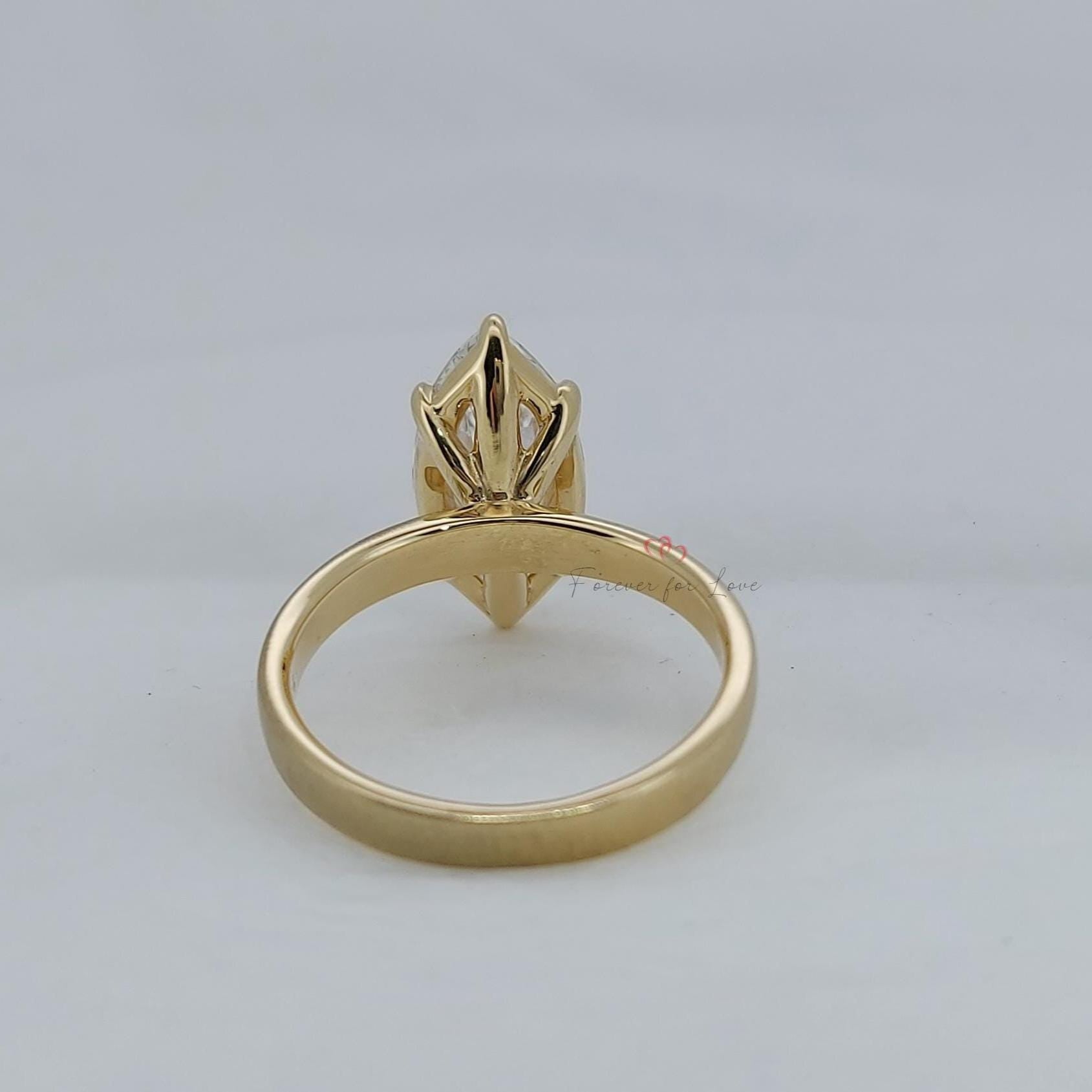 4.12 Ct IGI Certified Marquise Lab Diamond Engagement Ring