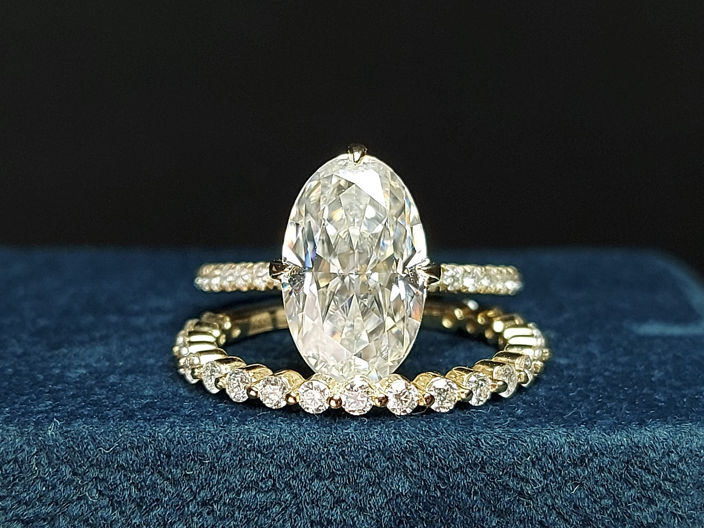 5 Ct Oval Moissanite Full Eternity Band Oval cut Moissanite Brilliant Cut engagement ring in 935 Argentium Silver — custom handcrafted by Forever For Love