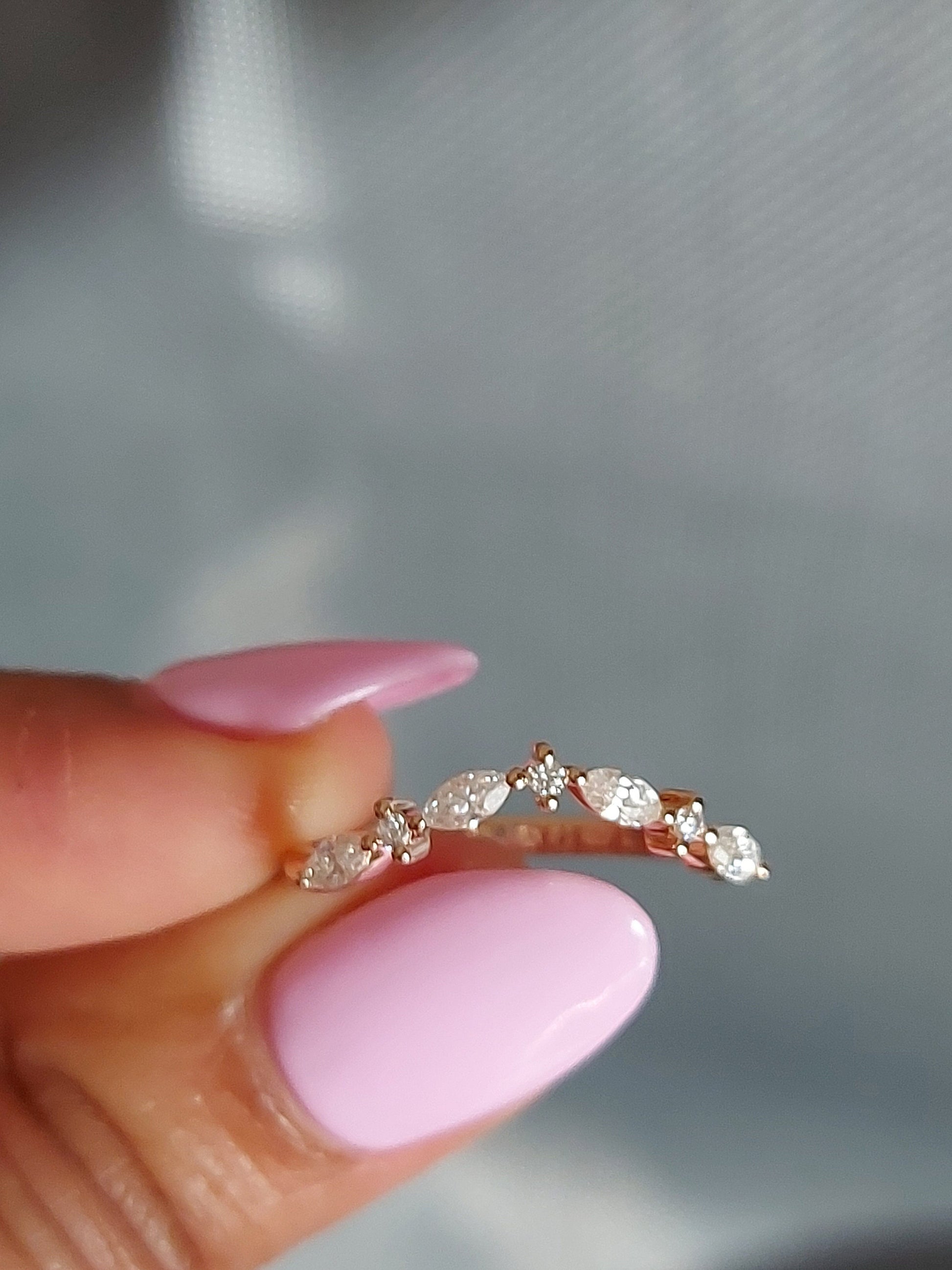 Marquise Moissanite Stacking Ring