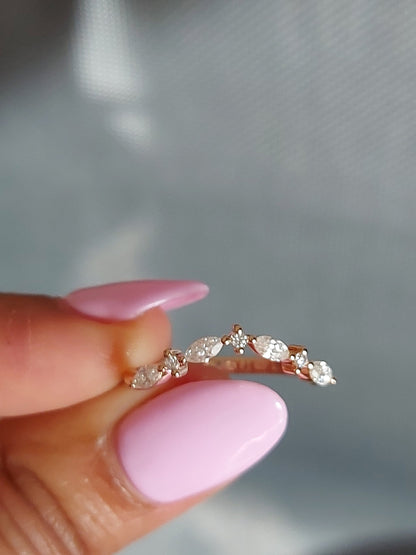 Marquise Moissanite Stacking Ring