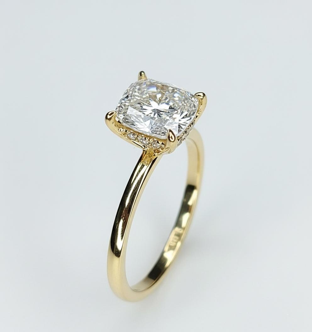 1 Ct GIA Certified Cushion Diamond Engagement Ring
