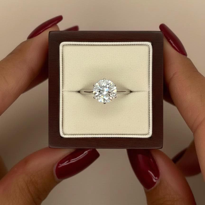 1.58 Ct IGI Certified Round Lab Diamond Solitaire Engagement Ring