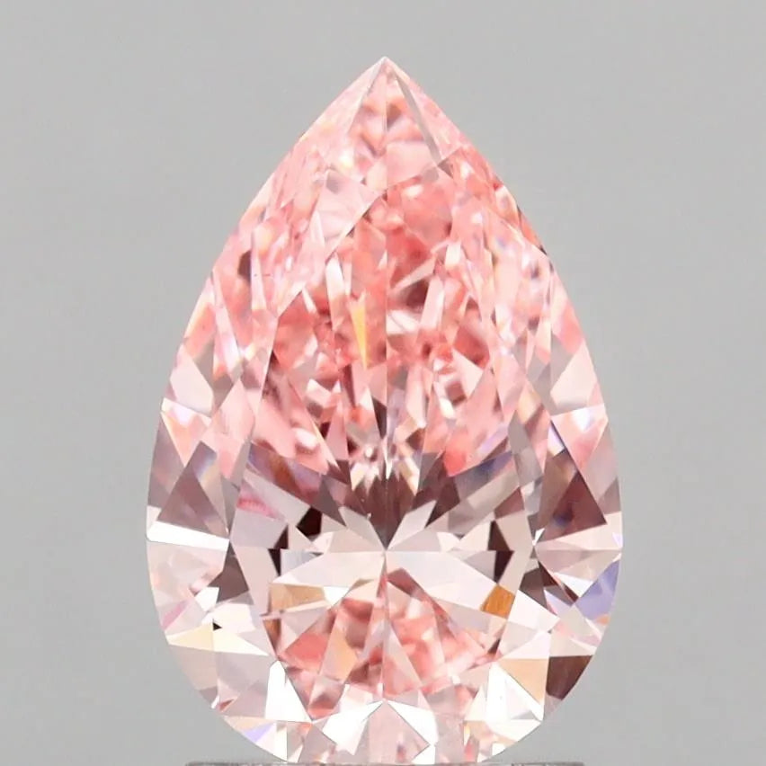 2.01ct Pear Lab Grown Diamond (Colour Fancy Vivid Pink, Clarity VS1, IGI Certified)