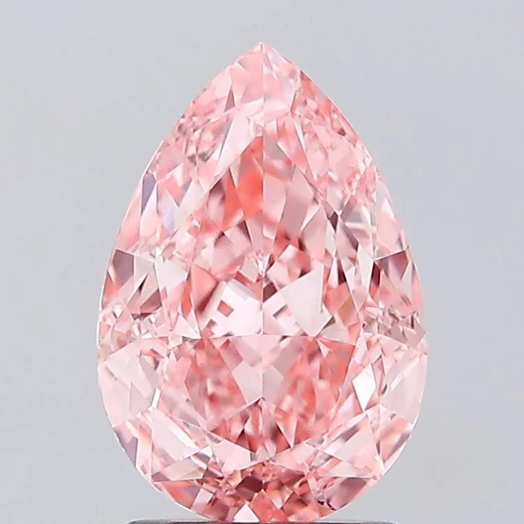 2.09ct Pear Lab Grown Diamond (Colour Fancy Vivid Pink, Clarity VS2, IGI Certified)